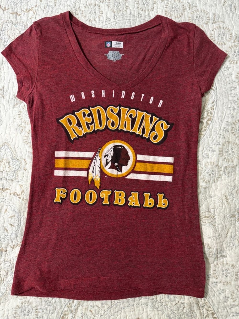 Team Apparel Women's Redskins  Crewneck Tee with Subtle Heather